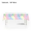 Macaron Diamond Forniture per feste Forniture per matrimoni Decorazione di compleanno Ragazza Piatti di carta Tazze Tovaglioli Tovaglie Banner Baby Shower HKD230825 HKD230825