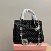 Kadınlar Koltuk Alt Hobo Crossbody Bags Lüks Kristal Gezinme Matelasse Altın Omuz Kayışı Orijinal Deri Debriyaj Tote Erkek Tasarımcı Çanta