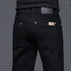 Jeans da uomo 2023 primavera e autunno moda tinta unita pantaloncini a gamba dritta slim comfort casual elastico di alta qualità