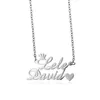 Pendant Necklaces Personalized Stainless Steel Custom Double Name Crown Love Necklace For Women Gold Choker Gift 230825