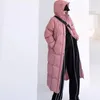 Trench da donna Piccolo corno del diavolo Imbottito in cotone Donna Inverno 2023 Sopra il ginocchio Cappotto di moda lungo stile street femminile