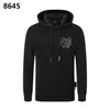 PLEIN BEAR Brand Men's Hoodies & Sweatshirts Warm Thick Sweatshirt Hip-Hop Loose Characteristic Personality PP Skull Pullover Rhinestone Luxury Men's Hoodie 2073