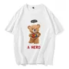 T-shirts pour hommes Beach Travel Trend Style 90s Summer Cotton T-shirt pour hommes imprimés vêtements décontractés mode mignon ours motif T-Shir