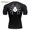 Herren-T-Shirts, Spinnen-Druck, Kompressionsshirts für Männer, Fitnessstudio, Workout, Fitness-Unterhemden, kurzärmelig, schnell trocknend, sportliche T-Shirt-Oberteile, Sportbekleidung, 230825