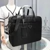 2023 - Valigetta da uomo di design in nylon nero, borsa per laptop di alta qualità, borsa da ufficio alla moda retrò di grande capacità