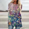 Wiosna/lato swobodny damski Piękny druk w rozmiarze plus w 3D długim rękawem T-shirt damski moda hawajska krótka spódnica HKD230901