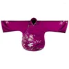 Roupas étnicas Vintage Roxo Stand Collar Flor Bordado Manga Grande Cheongsam Tops para Mulheres Elegante Banquete Chinês Noite Qipao