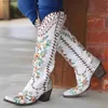Cowboy Cowgirl Mid Women's Boots Bonjomarisa Western Classic Retry Ricorse Slip su scarpe casual grosso donna T230824 943