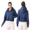 LL NOUVEAU vêtements de Yoga Souba femmes saisir velours sports de plein air fitness mince demi sweat à capuche zippé manteau à capuche tenue de Yoga originale