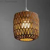Lamp Shade Cover Light Woven Pendant Chandelier Rattan Ceiling Lampshade Shades Cage Weaving Rustic Replacement Farmhousewicker HKD230825