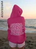 Hoodies das mulheres moletom boofeenaa carta impressão rosa gráfico streetwear y2k hoodie pullovers 2023 outono inverno roupas topos c69de51 230824