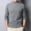 Men's Sweaters Sweater Mens Pullovers Half Turtleneck Slim Fit Jumpers Knitwea Casual Clothing Male Fashion Brand Distressed Solid