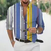 Camicie casual da uomo Camicia maschile con colletto Abito quotidiano Vacanza Pigiama a maniche lunghe Festa a righe lisce