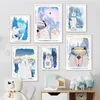 Cartoon Winter Bears Posters And Prints Polar Bear Skiing Canvas Painting Nordic Wall Art Pictures Home Kids Bedroom Living Room Decor Gift For Friend No Frame Wo6