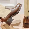 op Stivali al ginocchio slip-on dettagliati con fibbia Décolleté con punta tonda per ragazze donne designer di lusso Stivaletti con suola in pelle scamosciata Scarpe con suola in pelle scamosciata