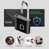 Kerui Keyless USB-laddning av fingeravtryckslås Smart hänglås Vattentät dörrlås 0.2sek Upplåsta bärbar anti-stöldhall Zinc HKD230824