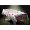 Toalha de mesa zumbi com impressões de mãos de sangue assombrando decoração de halloween para casa p15f