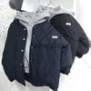 Para baixo casaco novo inverno para baixo jaqueta menino falso duas peças crianças espessura casacos crianças outerwear inverno outono 2022w0201 x0825