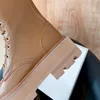 Top quality Bulky knee Boots pumps heels leather Cowskin sole Round toe lace-up zip booties Women's luxury designers fashion ins Dress popular shoes factory footwear