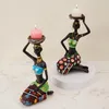 Castiçais africanos mulheres 8.5 "decoração para mesa decorativa sala de jantar castiçal esculturas resina castiçal vintage