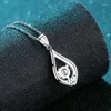 Hängen 925 Sterling Silver Moissanite 1 Water Drop Halsband CLAVICLE CHAVE MODE TREND DESIGN LJUD Luxury Senior Ladies