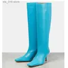 Längd denim knä Nytt från Europa och Amerika Slim High Heels Fashionable Square Toe Fashion Show Women's Long Boots T230824 94AC8