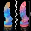 Dildos/Dongs Luminous Dildos Colourful Glowing Huge Penis Anal Butt Plug G-spot Toys Shaped Dragon Monster Dildo with Suction Cup Women 230825