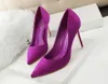 New Simple Slim Heel High Heel Shallow Mouth Pointed Suede Sexy Slim Professional OL Women's Singles Size 34-43