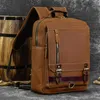Mochila Retro Couro Genuíno Big Bag Dual Use Pack Crazy Horse Daypack Multifuncional Homens S