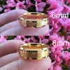 Band Rings iTungsten 6mm 8mm Engagement Wedding Band Gold Plated Tungsten Finger Ring for Men Women Couple Fashion Jewelry Comfort Fit 230824