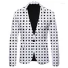 Abiti da uomo a pois a righe blazer casual autunno primavera moda slim masculino abbigliamento maschile top giacca blazer per uomo