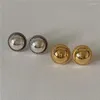 Stud Küpe Silvolojisi Orijinal 925 STERLING Gümüş Vintage Ayna Yüz Küpe Kadınlar için Yuvarlak Twist Minimalist Tasarımcı Takı