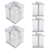 Geschenkverpackung 5 PCs Geburtstagstortenhalter Ständer Container Backbedarf tragbares Trägerpapier klar