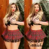 BRAS SETS 2021 EST Women Lace Plaid Sexig underkläder Nattkläder Sleepwear Bodysuit G-String Erotic Underwear Plus Size12364