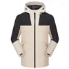 Men's Jackets Autumn And Winter Solid Color Patchwork Windproof Rainproof Hooded Coat Leather Jacket Cold Weather For Men