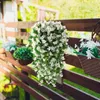 Decorative Flowers 2 Pack Artificial Hanging Fake Plants Orchid Flower Bouquet For Wall Home Room Garden Wedding Indoor Outdoor Decoration