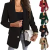 Women's Suits Blazer For Women Solid Color Long Sleeve Turn Down Collar Cardigan False Thin Office Lady Suit Blazers Jacket Elegant