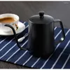 Hip Flasks Long Narrow Spout Coffee Pot 600ML Stainless Steel Gooseneck Kettle Hand Drip Pour Over Tea With Lid