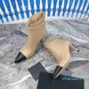 2023 Luxurious designer women leather fashion stitching design autumn and winter high heels with box