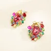 Stud Earrings BOHO For Women Colorful Crystal Glass Sparkle Jewelry Zinc Alloy Casual Party Birthday Wear 2023 In