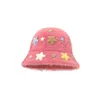 Шляпа шляпы с широкими краями ковша шляпы Японская сладкая звездная кролика шляпа рыбаки для женщин Зимние плюшевые сгущенные шляпы ковша.
