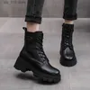 Chaussures pour femmes Généreuse zip à orteil rond à plat avec des bottes de plate-forme de couture de loisirs concis faits à la main