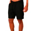 Running shorts herrar mode linne hem sport andas sommar avslappnad träning joggar män gym fitness med fickan 4xl