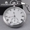 Zegarki kieszonkowe Vigoroso Wodoodporność Pełna stal Imperial Pocket Watch Mechaniczne Winch Vintage Antique zegar szlifowany oryginalne pudełko ze stali nierdzewnej 230825