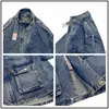 Vestes pour hommes Veste en jean Col montant Plusieurs poches Cargo Manteau Lâche Streetwear Jeans Homme