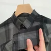 Men's Casual Shirts High End Luxury Shirt 2023 Autumn Striped Long Sleeved Korean Top Classic Bottom Street Handsome Clothing