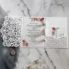 Greeting Cards 2550pcs European Laser Cut Wedding Invitations Card 3D TriFold Bride And Groom Lace Party Favor Supplies 230824