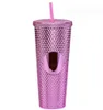 The latest 24OZ gradient creative plastic straw coffee mug, many styles to choose from, and any logo can be customized