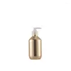 Storage Bottles Plastic Gold Silver Empty Round Shoulder PET Cosmetic Refillable Packaing Containers Portable Lotion Pump Bottle10Pcs