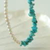 Choker Timeless Wonder Geo Stone Natural Pearl Necklace For Women Designer Jewelry Goth Runway Trendy Sweet Bday Gift Kpop Japan 4422